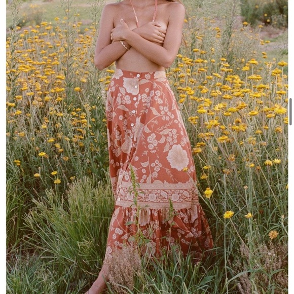 SPELL Sloan Maxi Skirt in Ochre - Picture 5 of 12
